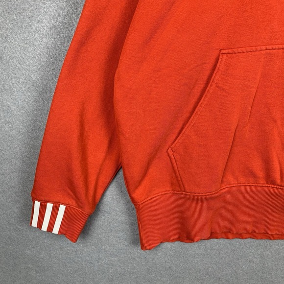 Adidas Originals Sweatshirt Hoodie Red Embroidered Streetwear Baggy Mens Medium - Picture 7 of 9